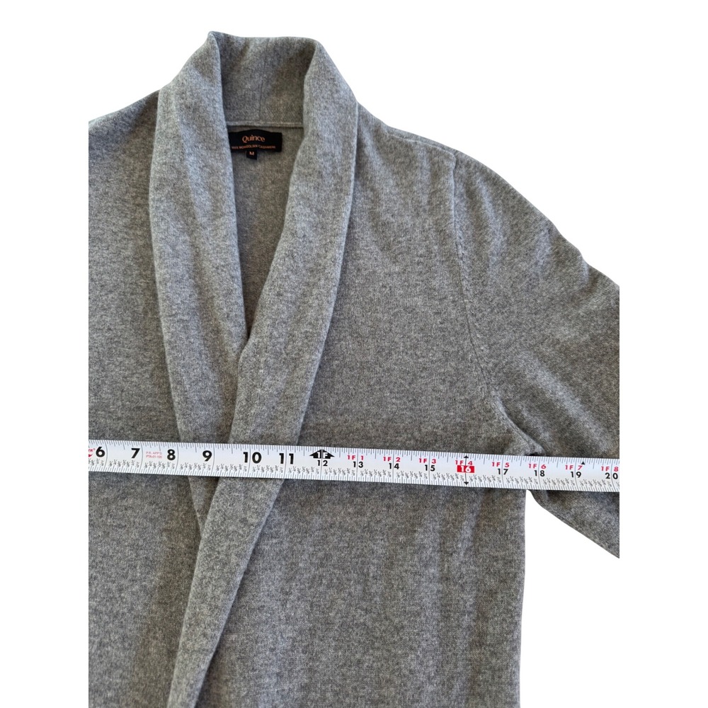 Quince Mongolian Cashmere Duster Cardigan Gray Size M 100% Cashmere Minimalist - Picture 8 of 9